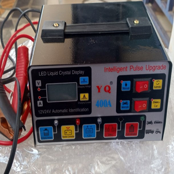 Car Battery Charger, Outerman 12V 24V Lead-Acid Battery Charger LCD Display Automatic Smart Pulse Repair