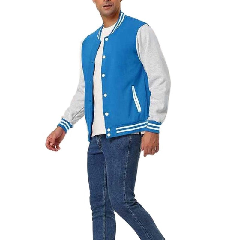 Men’s Varsity Baseball Jacket - Blue And White
