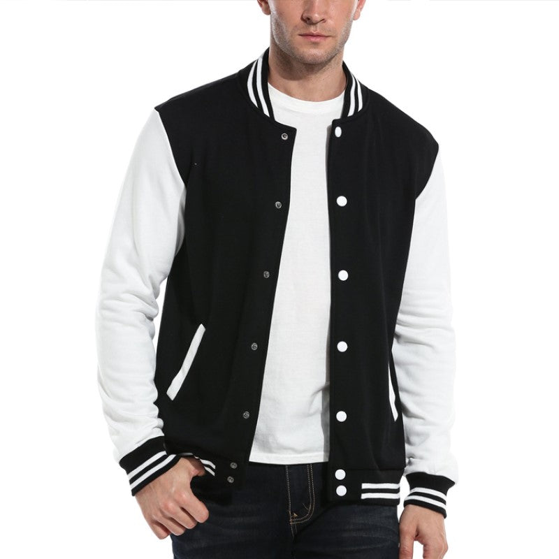 Men’s Varsity Baseball Jacket - Black And White