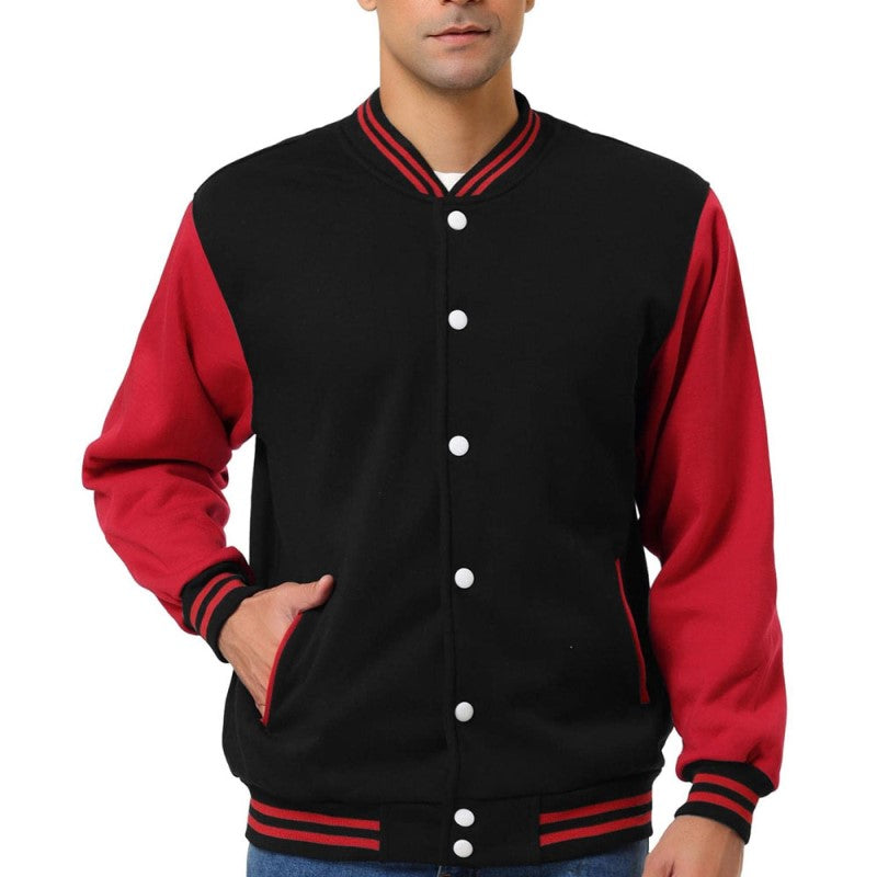 Men’s Varsity Baseball Jacket - Black And Red