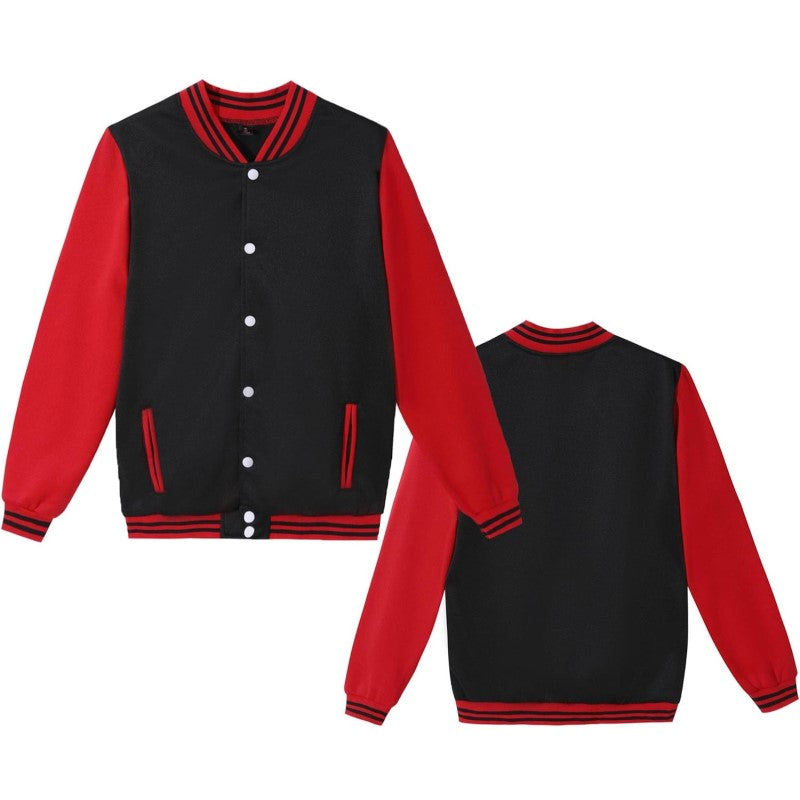 Men’s Varsity Baseball Jacket - Black And Red
