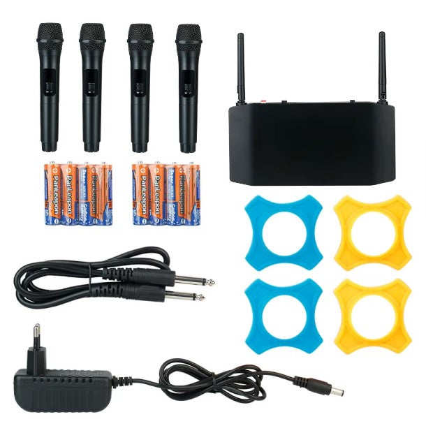 Professional 4 Channels QLXD4 Handheld Wireless Microphone for Home, Meeting, Party, Church